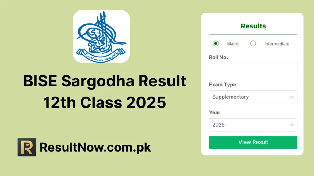 BISE Sargodha Result 12th Class 2025