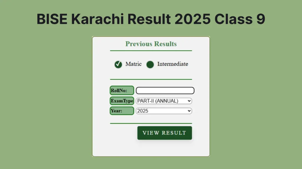 BISE Karachi Result 2025 Class 9