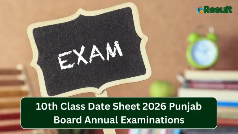 10th Class Date Sheet 2026 Punjab Board Annual Examinations